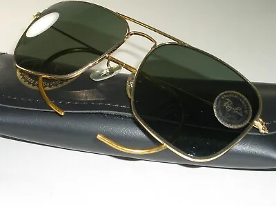 1970's 58MM VINTAGE B&L RAY BAN GEP G15 WRAP-AROUNDS CARAVAN AVIATOR SUNGLASSES • $664.36