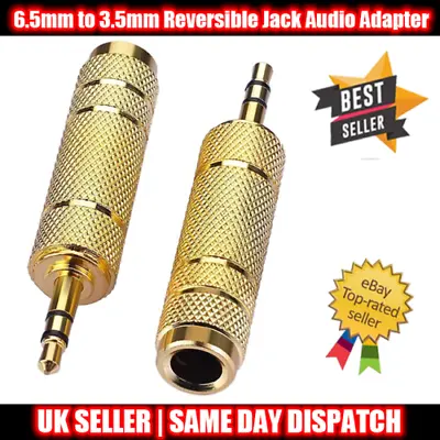 £2.95 • Buy 6.5mm To 3.5mm Reversible Jack Microphone Plug Converter Cable Audio Adapters