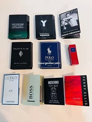 Men's Cologne Fragrance Sampler Gift Set 10 Pc Vials Deluxe Sample Perfume NEW • $19.99
