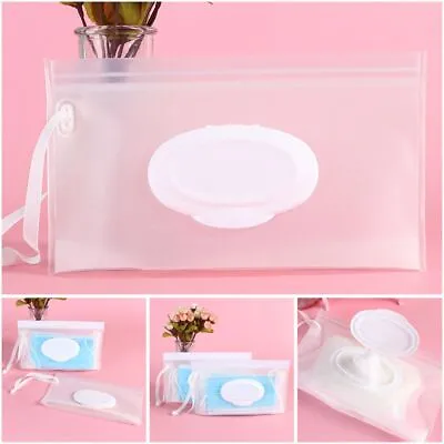 Clamshell Box Cosmetic Container Mask Case Wet Wipes Bag Napkin Storage Pouch • £4.12