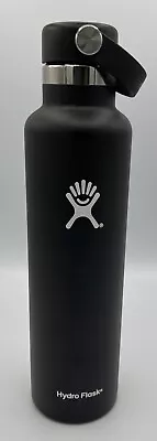 Hydro Flask Black 24 Oz. Std Mouth W/Flex Cap Water Bottle *New W/ Ding On Base • $20.49