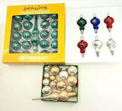 Miniature Glass Christmas Ornaments And Miniature Tree Toppers • $21.99