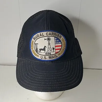 VTG USPS Rural Carrier US Mail Patch Mesh Trucker Hat Snapback Cap Horse Buggy • $29.74