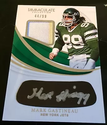 2019 Immaculate #EBJ-MGA Mark Gastineau Autograph Eye Black Patch 44/99 Jets • $27.99