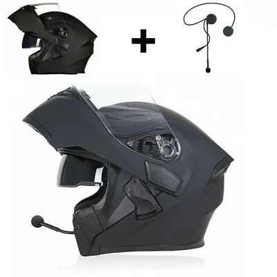 Motorcycle Helmet With Bluetooth Headset Modular Flip Up Motorbike Helmets DOT • $89.99