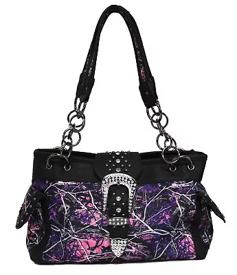 Kinsey Rhea Muddy Girl Concealed Handgun Satchel Camouflage Purse Purple Pink • $79.99