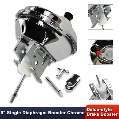 For Chevelle El Camino Cutlass 64-72 Single Diaphragm 9  Brake Booster Chrome • $124.68