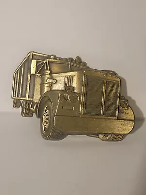 Vintage Brass Belt Buckle Dump Truck 18 Wheeler Transfer Truck Belt Size 1.75  • $13