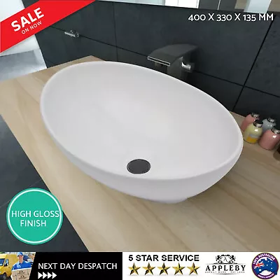 Oval Bathroom Vanity Basin Ceramic Sink Above Counter Bowl White Basins Handwash • $87.73