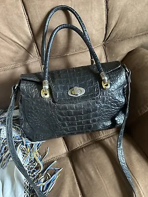 MARINO ORLANDI Italian Designer Croc  Leather Handbag Purse Bag  • $50