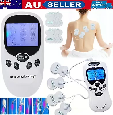 Electrical Body Massager Tens Machine Unit Back Pulse Muscle Stimulator + 8 Pads • $16.99