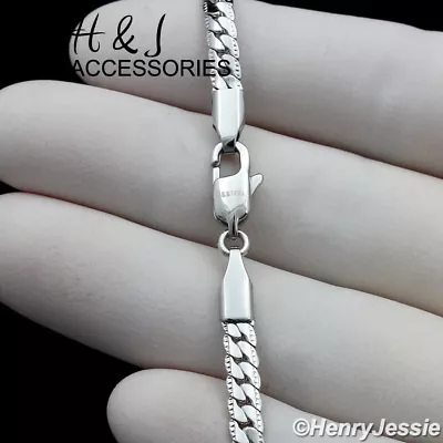 18 -40 MEN Stainless Steel 6mm Silver Diamond Cut Miami Curb Chain Necklace*161 • $19.99