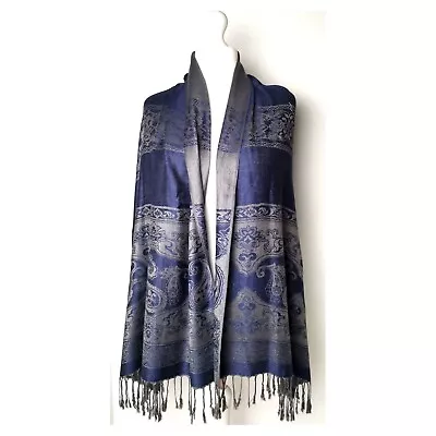 Ladies Girls Reversible Soft Pashmina Scarf Shawl Wrap  Long Large Scarf • £7.99