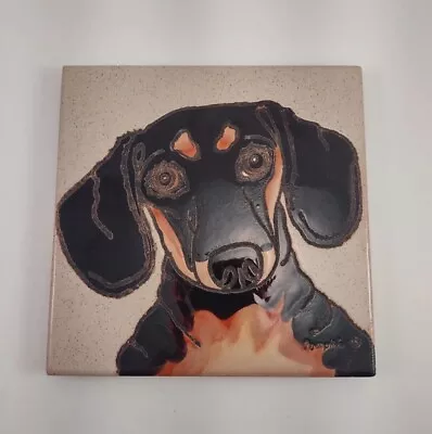 Dachshund Dog Tile Trivet Kitchen Decor Wall Art Pumpkin Puppy Pet Square 6  • $22.99