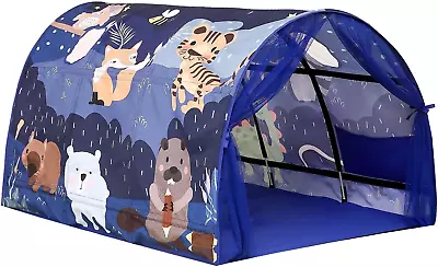 Kids Bed Tent Twin Beds -Zoos Wonder Play Tents Boys Girls Ventilated Indoor Pla • $55.99