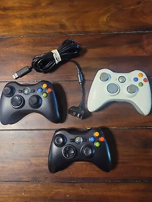 $49.99 • Buy 3 OEM Official Xbox 360 Controllers & Nyko Charge Base 