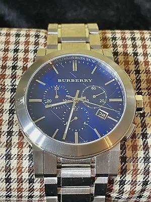 $224.99 • Buy BURBERRY Chronograph Blue Dial Stainless Steel Men's Watch BU9363