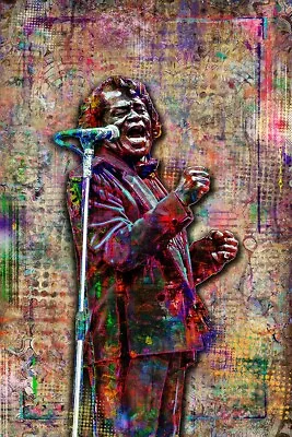 JAMES BROWN Pop Art 12x18in Poster GODFATHER OF SOUL Art Print Free Shipping US • $23.99