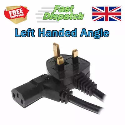 £7.99 • Buy Power Cord UK Plug To Right Angle IEC C13 Cable Kettle Lead 1m Left Handed