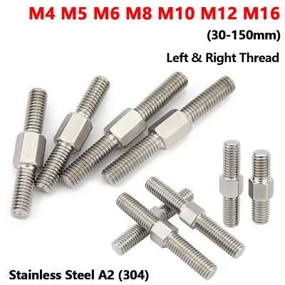 M4-M16 Left & Right Thread Double End Screw Rod Stud Bolt A2 304 Stainless Steel • $3.89