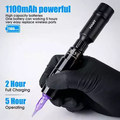$169.99 • Buy NEW Mast Tour Rotary Tattoo Pen Machine Kit T2 Wireless Battery Power Supply Set