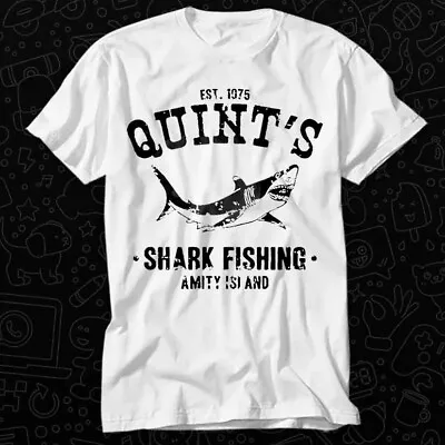 Amity Island 1975 Quint's Shark Fishing Jaws T Shirt 331 • £6.35