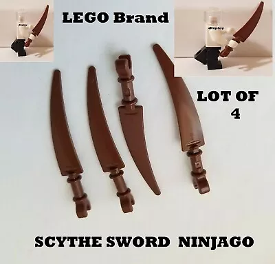 LEGO Pointed Sword Clip Lot 4 SCYTHE Long Blade Orient Batman Reddish Brown • $5.18