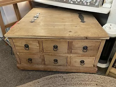 Solid Oak Chest/ Rustic Coffee Table • £100