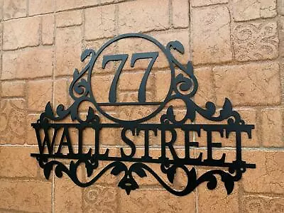 Personalized Metal Address Sign House Custom Number Street Wall Plaque Outdoor  • $95