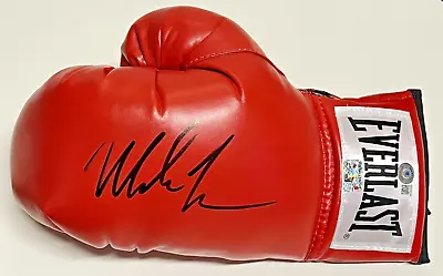 Mike Tyson Autographed Everlast Red Boxing Glove Black Auto Beckett BAS • $127.69