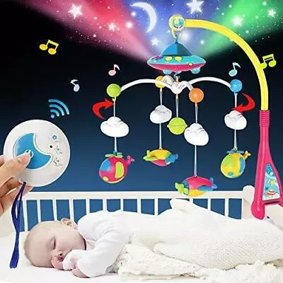 Remote Baby Crib Mobile With Music Night Lights Rotating Toys For Newborns Gifts • $32.99