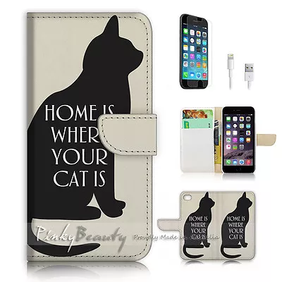 $12.99 • Buy ( For IPhone 7 Plus ) Wallet Case Cover P2992 Cat Home