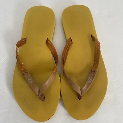 UGG Women’s Magnolia Yellow Thong Flip Flop Sandals Size 5 • $19.40