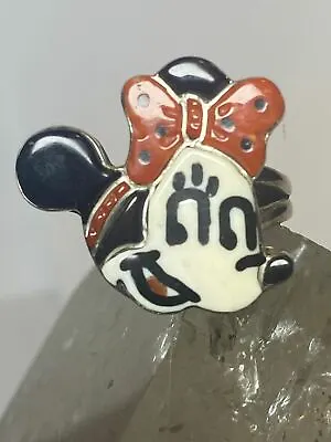 Minnie Mouse Ring Size 7 Coral Onyx MOP Southwest Sterling Silver Women Girls • $258