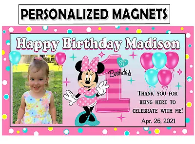 12 Minnie Mouse Fun To Be One 1st Birthday Party Favors Photo Magnets • $13.99