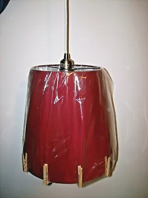$69.88 • Buy POTTERY BARN KIDS HANGING CLIP SHADE PENDANT LIGHT,   RED NEW Complete Fixture