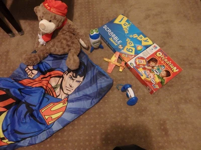 $25 • Buy Board Games, Sleeping, Bag Alarm Clock, Camera And Christmas Soft Toy