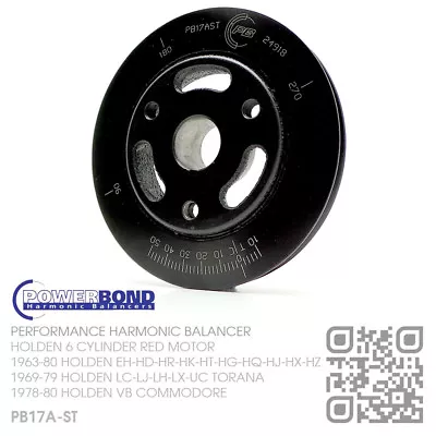 Powerbond Street Harmonic Balancer 6 Cyl 173-202 Red Motor [holden Vb Commodore] • $348.50