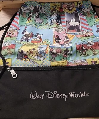 Walt Disney World Sling Bag Drawstring Cinch Backpack Comic Mickey Minnie EUC  • $16.77