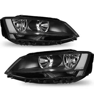 $125.99 • Buy Black Factory Halogen Headlights Left+Right For 2011-2018 Volkswagen Jetta