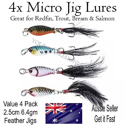 $8.95 • Buy 4 Micro Jig Fishing Lures Bait Tackle Small Spinner Spoon Freshwater Trout Lures