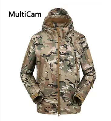 ESDY Men's Outdoor Jacket TAD Coat Shark Skin Soft Shell Hoodie Hunting Military • £59.74