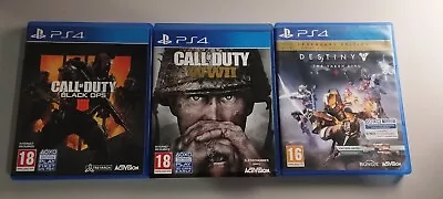 PS4 Games Bundle Call Of Duty Black Ops Call Of Duty WW2 Destiny • £14.99