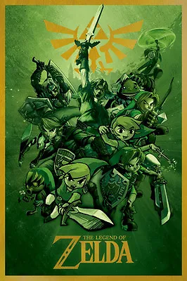 $12.99 • Buy Zelda -links 24x36 Poster Wall Art Gaming Video Game Nintendo Playstation Tech!!