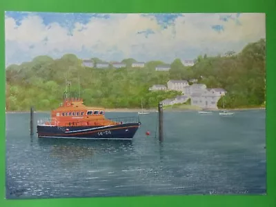 Original Lifeboat/fishing Boat Paintings On Card- Double-sided- Fowey & Cadgwith • £70