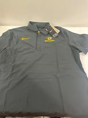 Nike Mizzou Missouri Tigers Dri Fit Polo Golf Shirt Black Gold Size L On Field • $29.99