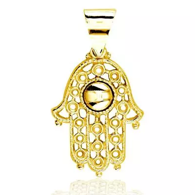 Vintage Style Hamsa Hand Of God Charm In 18K Yellow Gold • $620