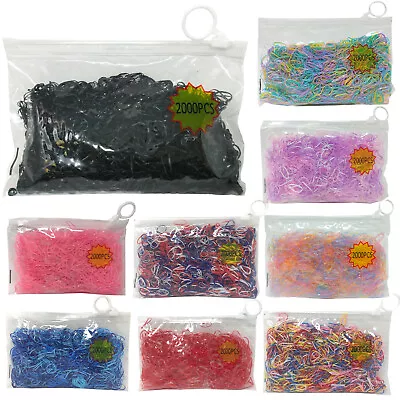 Hair Ties Elastics Bands Mini Rubber Band Tiny Ring Tie 2000Pcs Ponytail Holders • $5.25