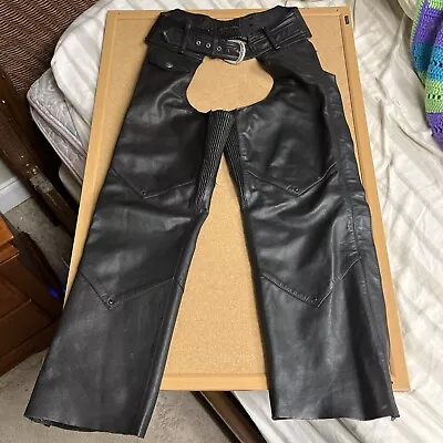 VINTAGE Harley Davidson Leather Motorcycle Chaps Women’s XS Extra Small Nice • $57.20
