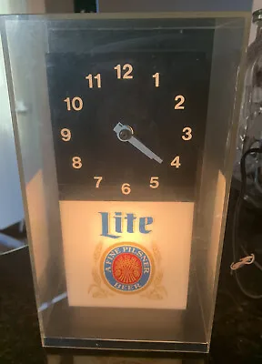 Vintage Miller Lite Bar Lighted Wall Clock Tested Read • $44.99